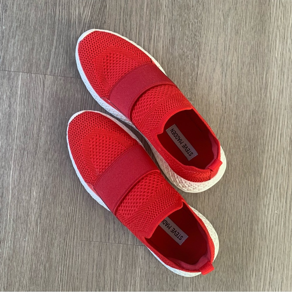 Steve Madden Red Ritz Slip On Sneakers